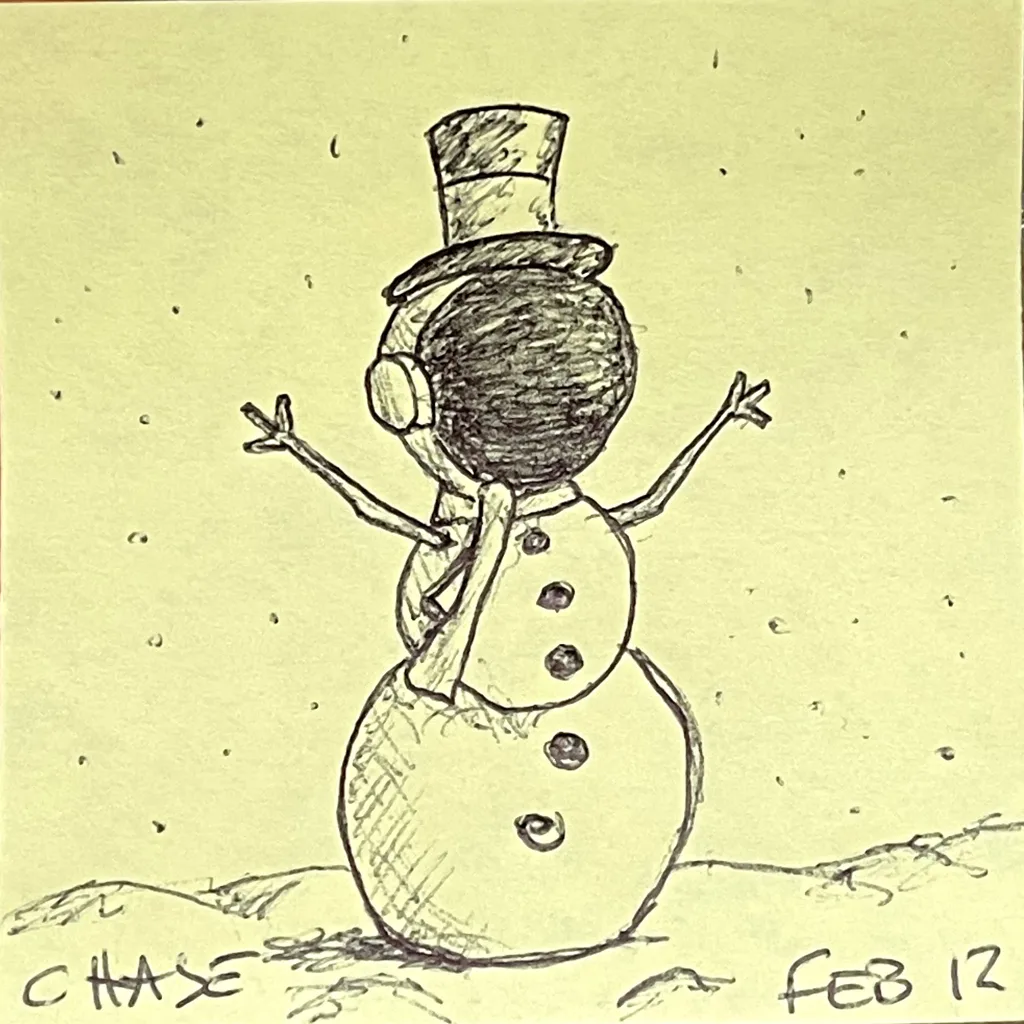 Snowman In Snowfall