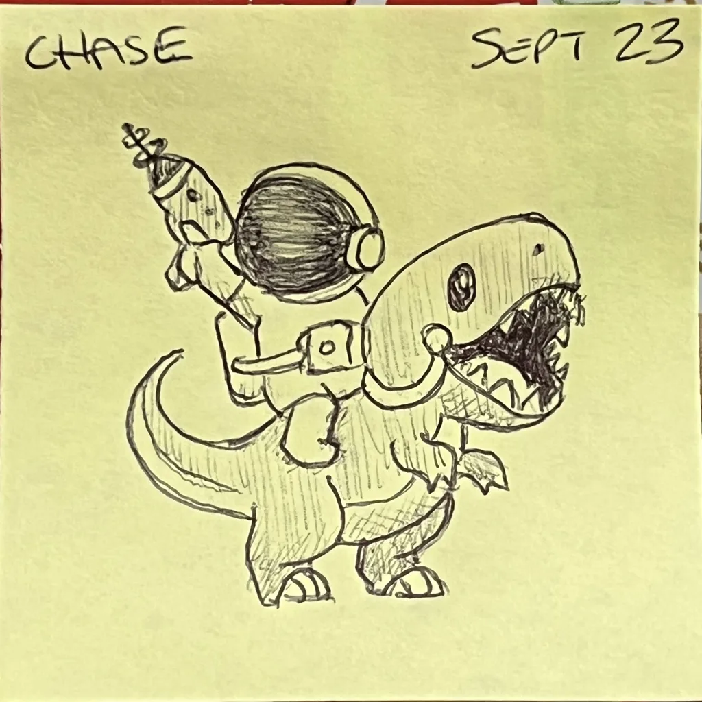 Astronaut Rides T-Rex