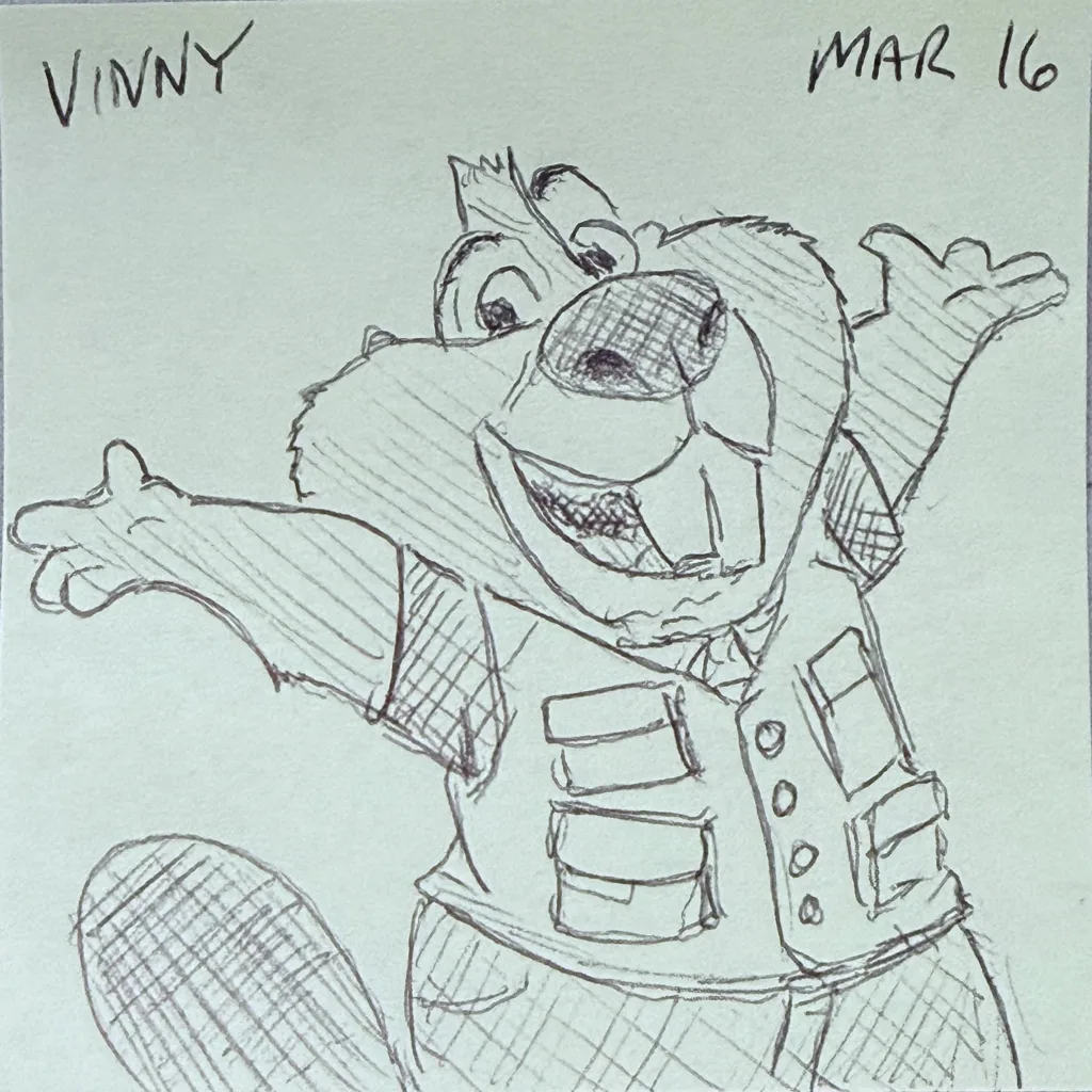 Happy Beaver In Vest